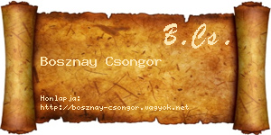 Bosznay Csongor névjegykártya
